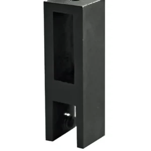 Attacco a vetro per barra stabilizzatrice 30×10 mm in acciaio inox, finitura nera.