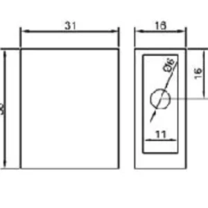 Attacco a parete in acciaio inox, disegno