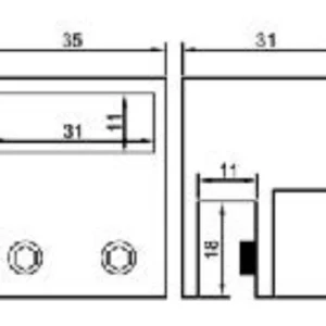 Alternative view of Attacco finale-vetro per Barra Stabilizzatrice 30x10mm