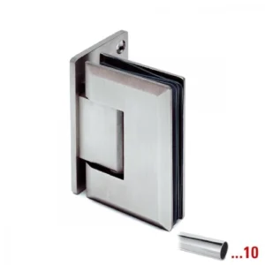 Alternative view of Cerniera a scatto vetro–parete con attacco 90° e aletta spostata