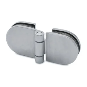 Cerniera libera tonda vetro–vetro con attacco in acciaio inox