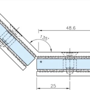Alternative view of Morsetto vetro–vetro 135° in acciaio inox Aisi 304