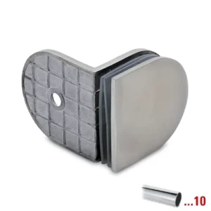 Alternative view of Morsetto tondo vetro–parete in acciaio inox