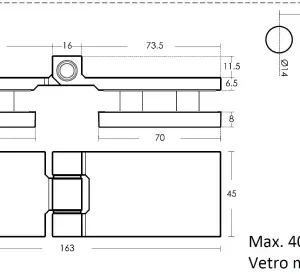 Alternative view of Cerniere libera vetro-vetro in acciaio inox