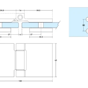 Alternative view of Cerniera libera vetro-vetro in acciaio inox