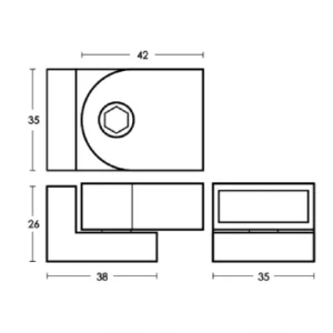 Alternative view of Attacco Muro snodato per barra 30x10