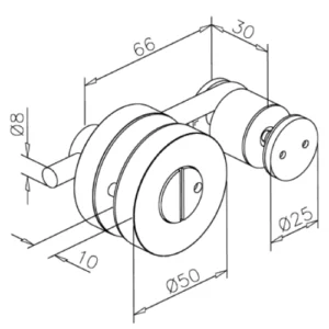 Alternative view of Serratura per bagni pubblici in acciaio inox
