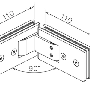 Alternative view of Cerniera regolabile a scatto vetro–vetro con attacco 90°in acciaio