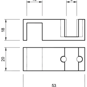Guida per canalina 13x15mm