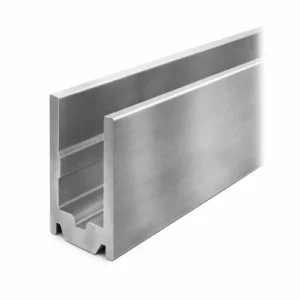 Canalina diga in alluminio 14x12x14 mm per piatto doccia.