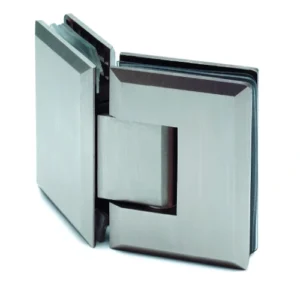 Cerniera a scatto vetro–vetro con attacco 135°acciaio inox