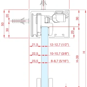 Alternative view of Kit Scorrevole per anta in vetro Modello Debora-50