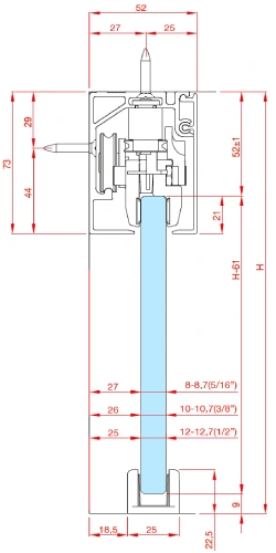 Kit per sistemi porte scorrevoli con mantovana H 73 mm - immagine 2