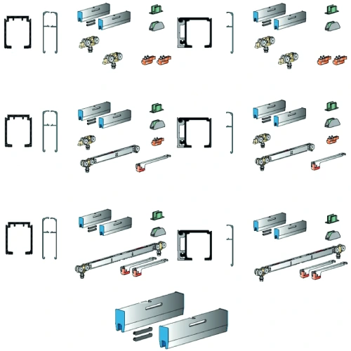 Kit per sistemi porte scorrevoli con mantovana H 73 mm - immagine 4