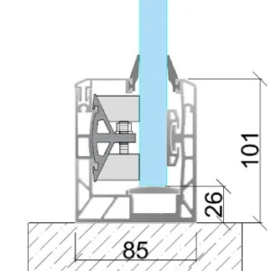 Alternative view of Profilo per parapetto in vetro mod. Icaro Mid fissaggio a pavimento