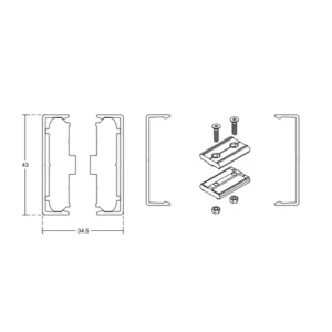 Alternative view of 04-119 Traverso centrale per pareti divisorie