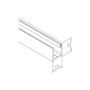Alternative view of 04-151 Profilo fisso in alluminio 30x25 mm